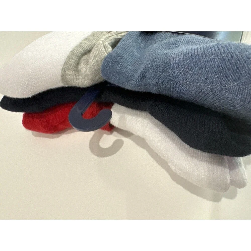Tommy Hilfiger Men’s Cushion Crew Socks 5 Pair Assorted Red White Blue